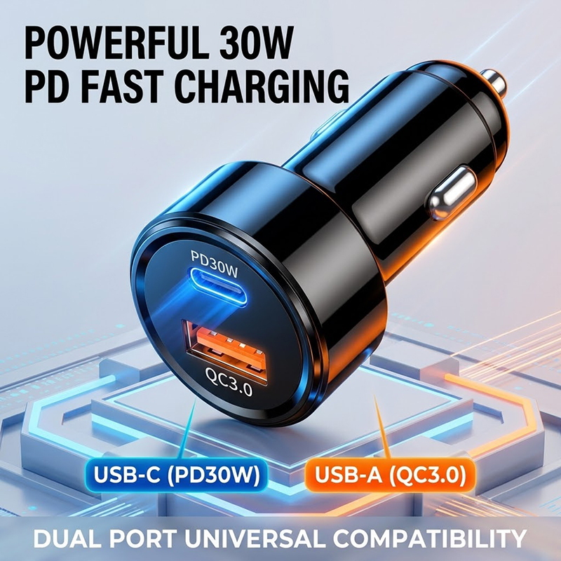 Fast Ev Charger - 48W Type C Car Charger Adapter