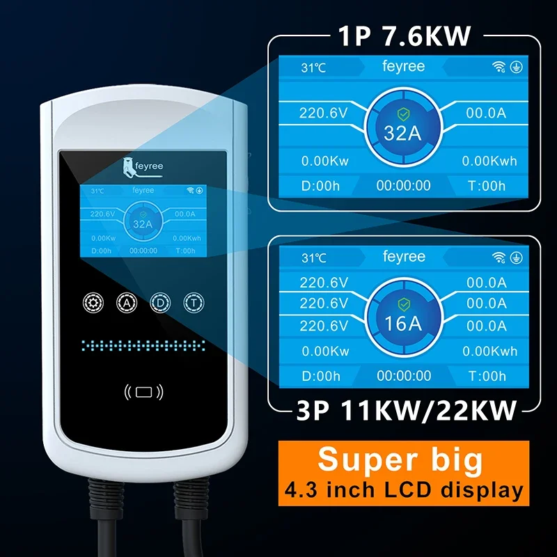 Feyree Type2 EV Charger 32A 7. - Wallbox Ev recension och pris